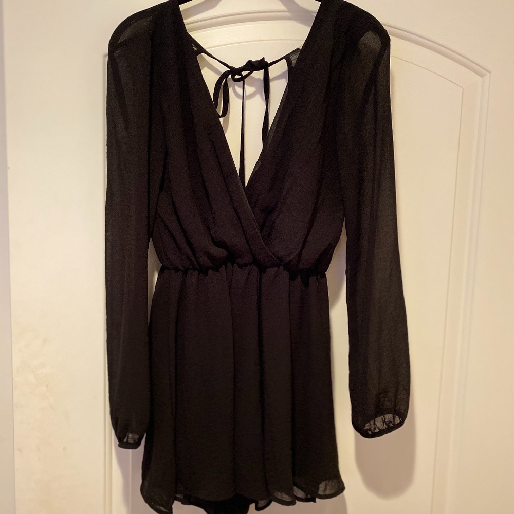 Black long sleeve romper